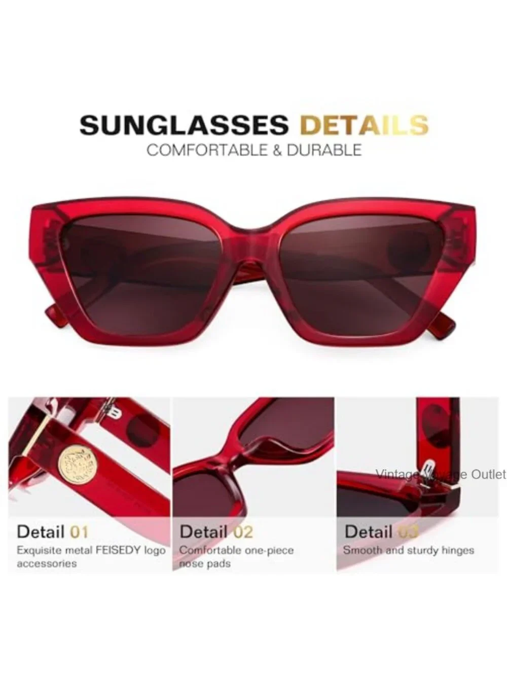 Polarized Cat Eye Sunglasses UV400 Protection Retro Style Driving